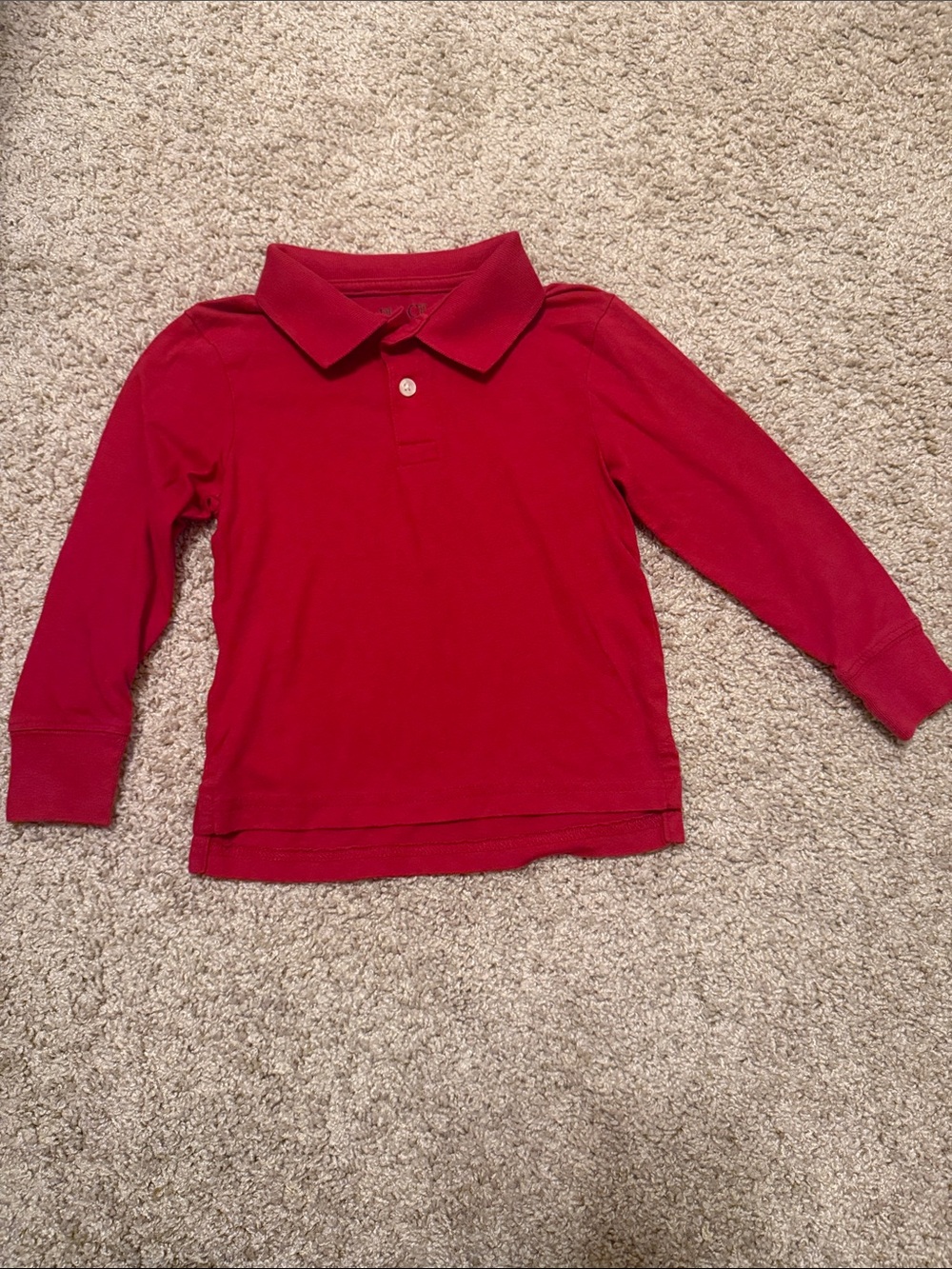 Place Red Long-Sleeve Polo Shirt for Kids